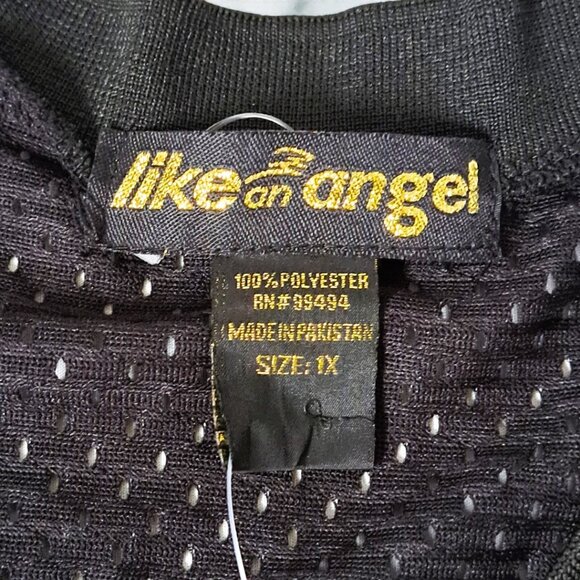 Like an Angel Size 1X, Short Sleeves Black 23 Rhinestone Jersey NWT - Picture 7 of 14